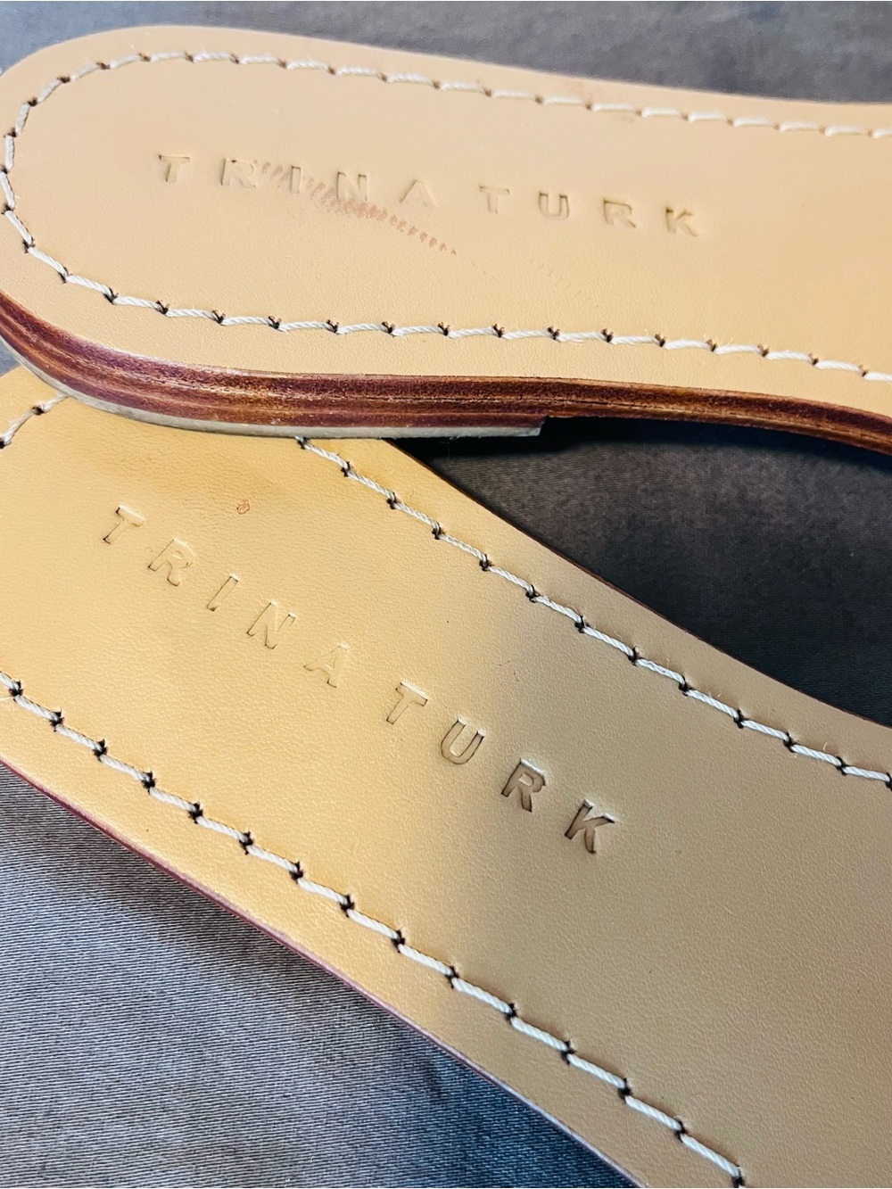 Trina Turk Yellow Jeweled Slide Sandals with Crystal Embellishments - Picture 4 of 7